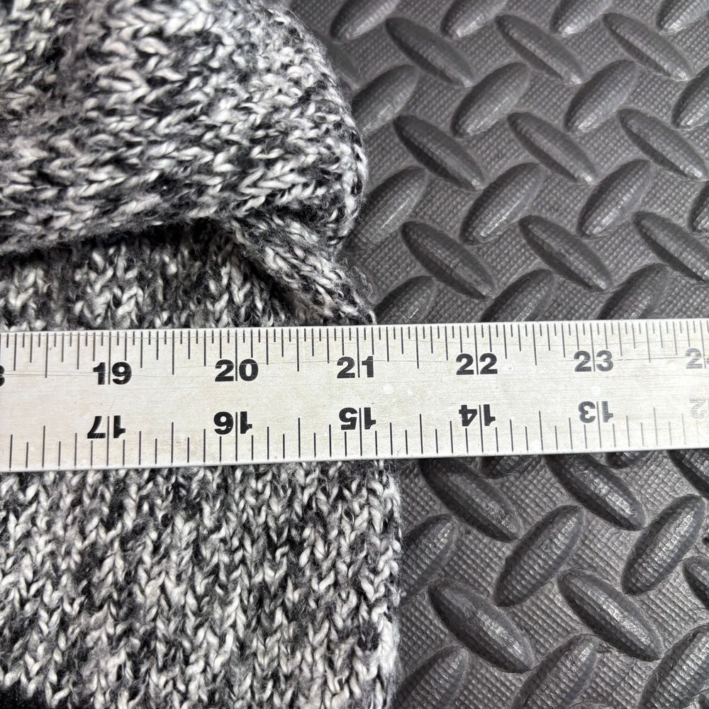 Kenzie Gray Black Geometric‎ Pattern Full Zip Cropped Knitted Sweater Women's M - Picture 5 of 7